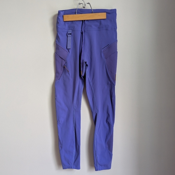 LULULEMON Purple Cargo Athletic Super High Rise Hiking Tight 25" Leggings Size 8 - Picture 5 of 16